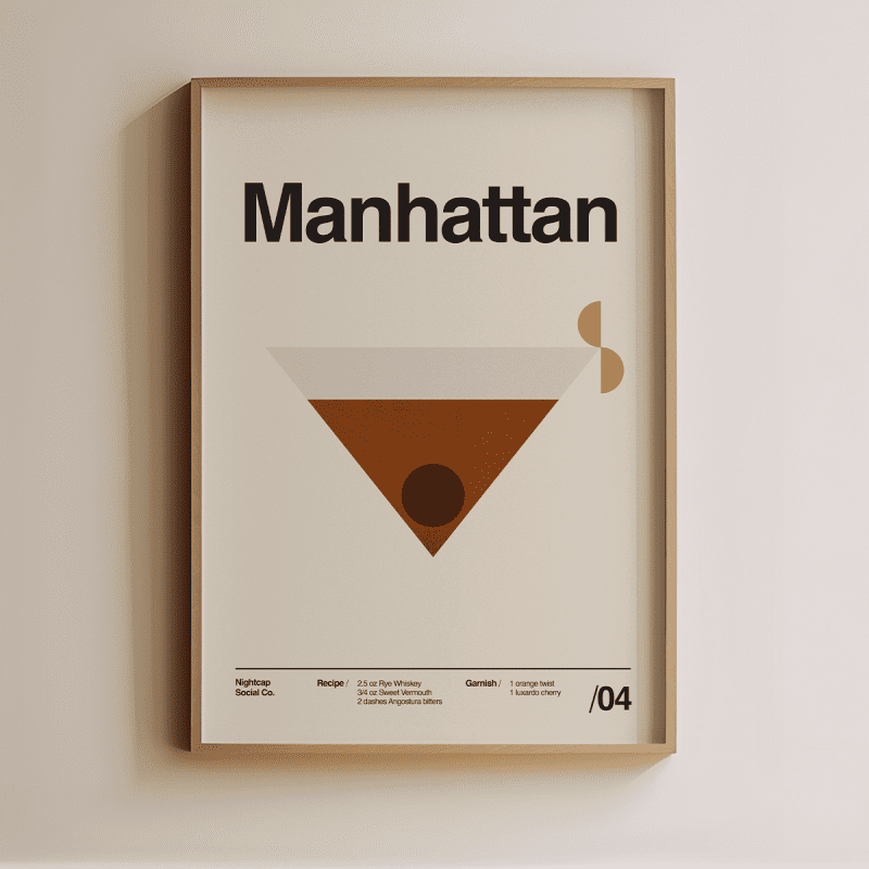 manhattan cocktail mockup