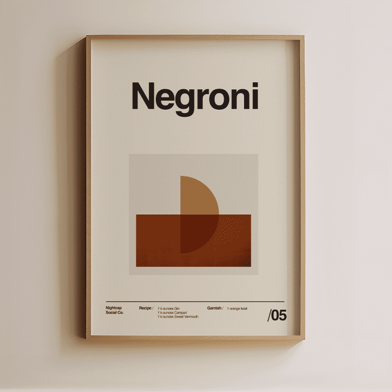 negroni cocktail mockup